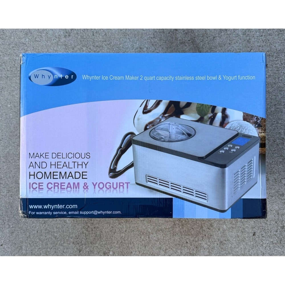 Whynter Ice Cream Maker Machine Automatic 2.1 Qt. + Built-In Compressor NEW